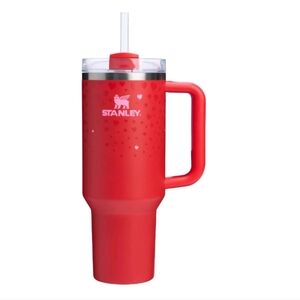 Stanley 40oz Ruby Hearts Tumbler with Straw